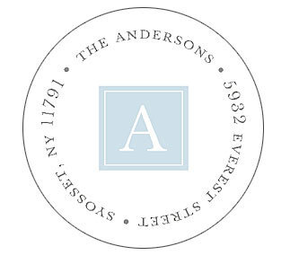 Blue Simply Sweet Round Address Labels